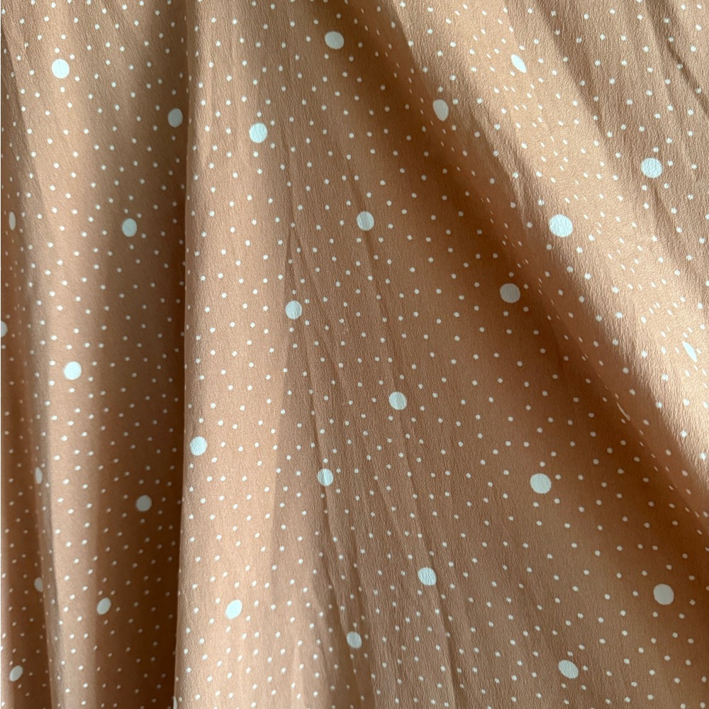 Elegant Peach Polka Dot Dress - Picture 4 of 4